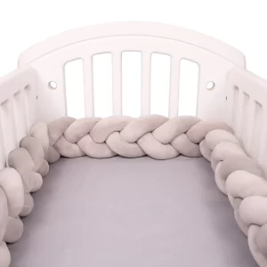 Tour de lit tressé gris pour bébé